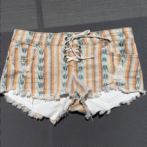 Vintage Billabong Patterned Jean Shorts